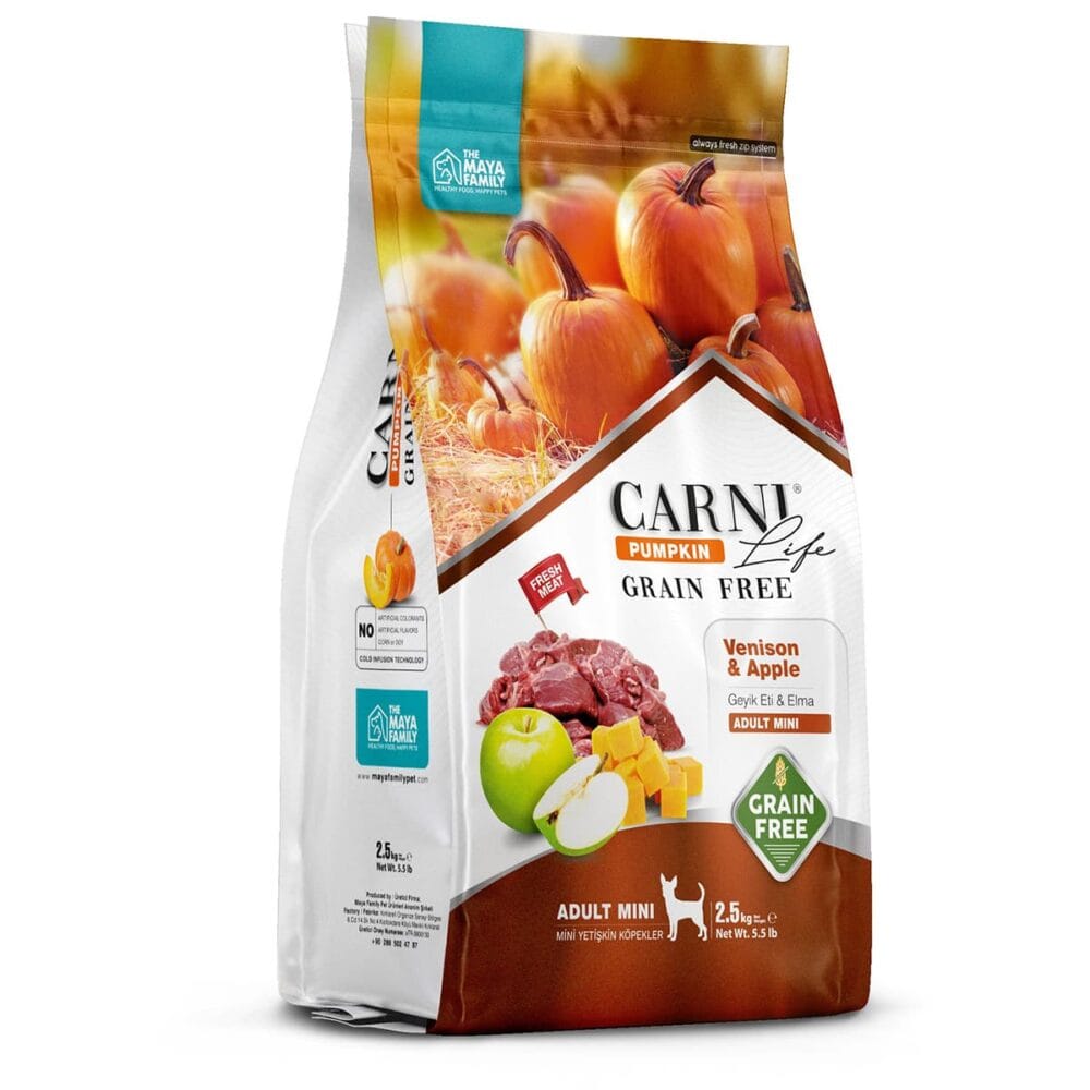 Maya Family Carni Life Pumpkin Grain Free 2.5kg Ξηρά Τροφή για Ενήλικους Σκύλους Μίνι με Ελάφι και Μήλο