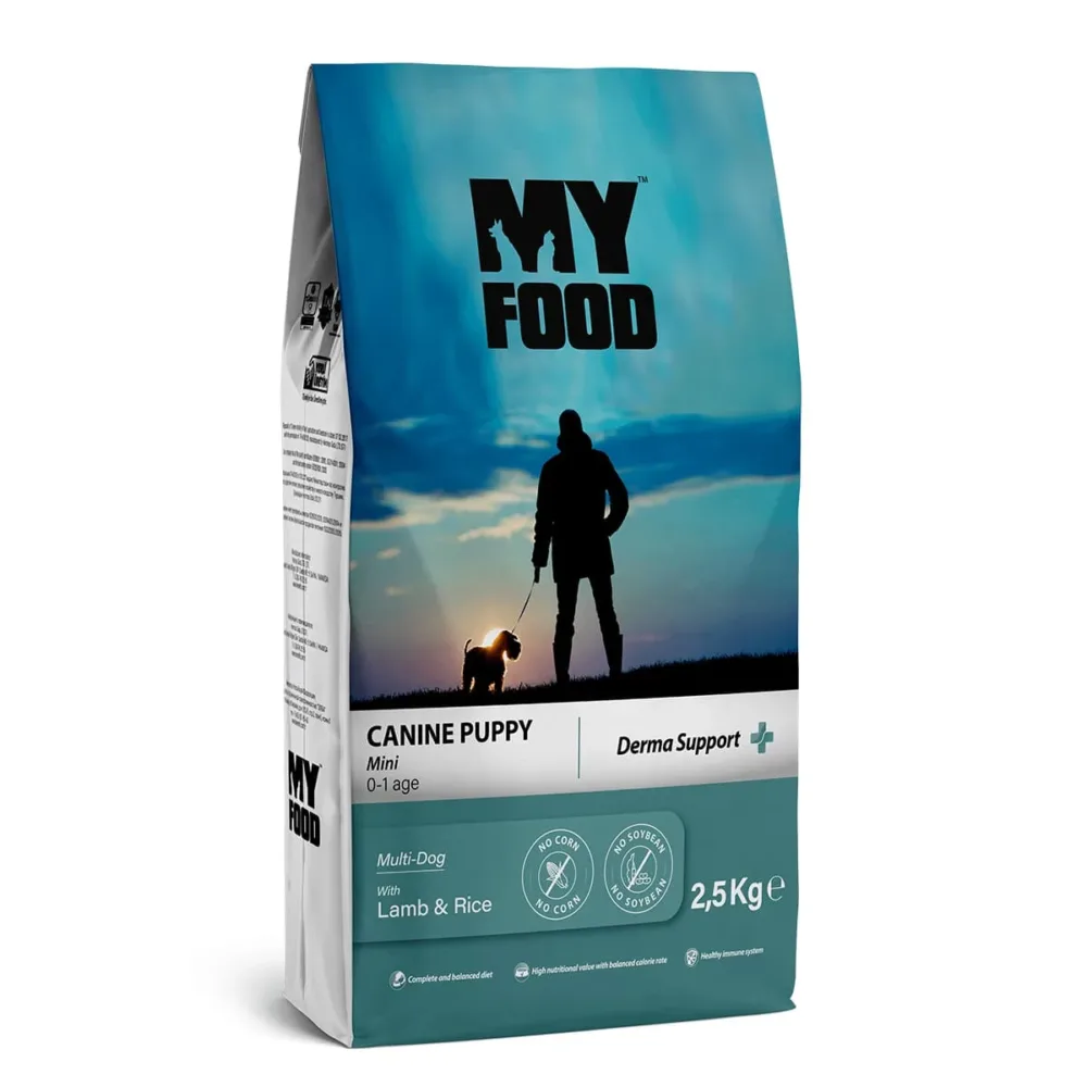 Myfood - Derma Support Ξηρά Τροφή για Μικρόσωμα Κουτάβια Με Αρνί και Ρύζι 2.5kg