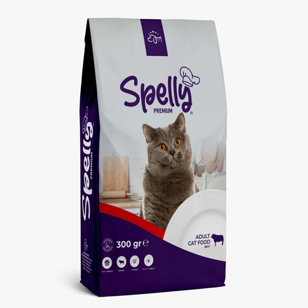 Spelly Premium Ξηρά Τροφή για Ενήλικες Γάτες με Μοσχάρι 300gr