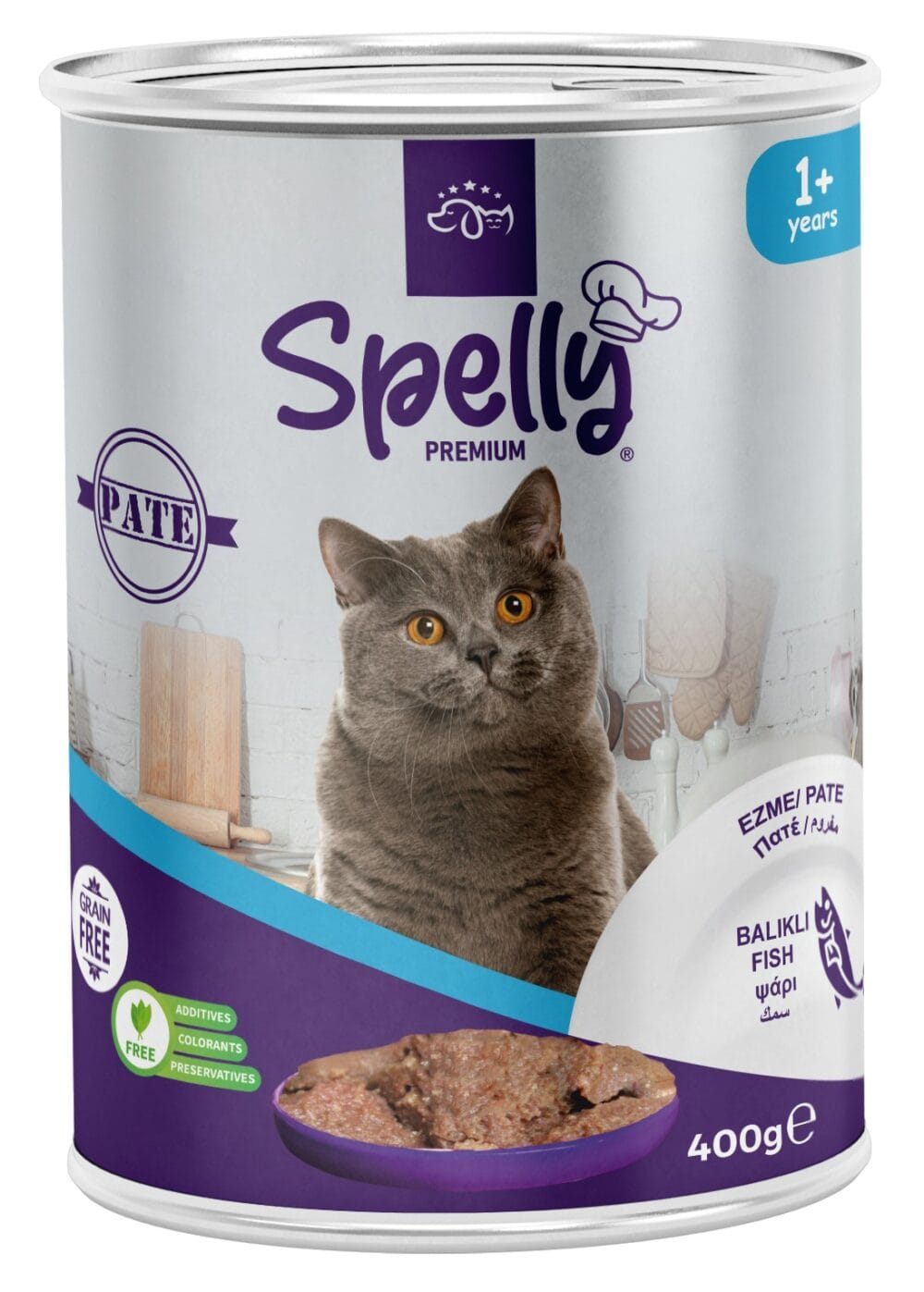Spelly Premium Grain Free Πατέ Ψάρι για Ενήλικες Γάτες 400gr
