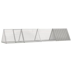 vidaXL Κλουβί Κουνελιών Γκρι 403,5x80,5x71 εκ. Γαλβανισμένος Χάλυβας
