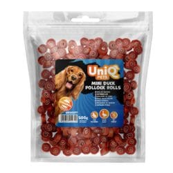 Uniq 500gr Λιχουδιά για Σκύλους Ρολάκια με Πάπια και Πόλοκ