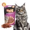 Uniq 50gr Λιχουδιά για Γάτες για Μαλλιά και Δέρμα Μαλακές Λωρίδες με Σολομό και Ταυρίνη