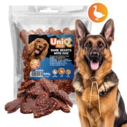 Uniq 500gr Λιχουδιά για Σκύλους Καρδιές Πάπιας με Ρύζι