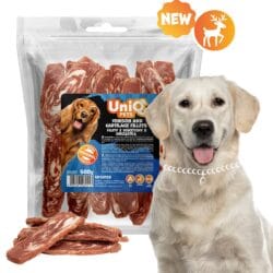 Uniq 500gr Λιχουδιά για Σκύλους Φιλέτα με Ελάφι και Χόνδρο
