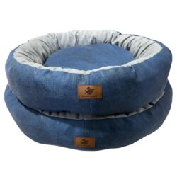 Robert Shop Collection Σετ Κρεβατιών Κατοικιδίων Στρογγυλό Μπλε-Γκρι 2τμχ