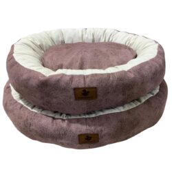 Robert Shop Collection Σετ Κρεβατιών Κατοικιδίων Στρογγυλό Μωβ-Κρεμ 2τμχ