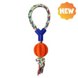 Uniq Παιχνίδι για Σκύλους Οδοντική Μπάλα σε Σχοινί με Γεύση Μέντα 38εκ.