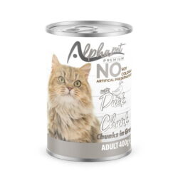 Alphapet Premium Κονσέρβα 400gr για Ενήλικες Γάτες με Πάπια σε Σάλτσα (Chunks in Gravy)