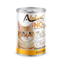 Alphapet Premium Κονσέρβα 400gr για Στειρωμένες Γάτες με Κοτόπουλο σε Σάλτσα (Chunks in Gravy)
