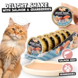 Uniq Delight Shake 60gr για Γάτες με Σολομό και Κράνμπερι σε Τασάκι 6τμχ