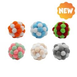 Uniq Pet Παιχνίδι Γάτας Puffies Εύκαμπτη Λούτρινη Μπάλα με Κουδούνι