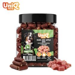 Uniq Λιχουδιές Σκύλου σε Κυβάκια με Πάπια και Μήλο σε Βάζο 200g