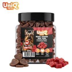 Uniq Λιχουδιές Σκύλου σε Σχήμα Καρδιάς με Μοσχαρίσιο Κρέας σε Βάζο 200g